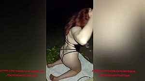 Fucking Neighbor's Wife in Backyard at Night