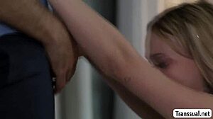 lucky dude bareback fucks horny blonde shemales ass 😏