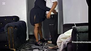 intense quick nut before going for groceries. bold bbw doggystyle with big black cock.