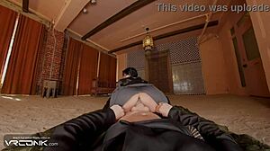 Vr con brunette chani rides huge cock in dune cosplay