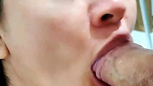 Novinha sucking dick eagerly while parents rest next door