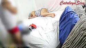 Backstage model with big ass poses naked in dresses then fucks photographer