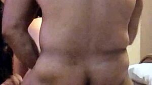 I perform doble penetraytion on my mexican amatuer wife in our bedroom, lisn to how delishus she moanz loudly