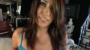 Horny Brunette Gets A Big Facial From Mofozo Com