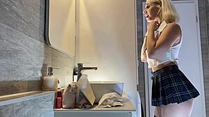 Beautiful Cheerleader Flashes Panties