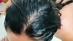 Novinha sucking dick eagerly while parents rest next door