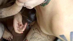 Watch this tattooed travesti fuck the hot blond guy!