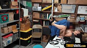 Shy chubby teen shoplifter humiliated by a lp officer