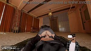 Vr con brunette chani rides huge cock in dune cosplay