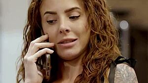 Busty Baby Sitter Seduces Employer with Perky Nipples and Sexy Tats - Lumi Ray Derrick Pierce