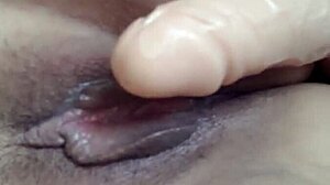 Self-pleasure with two dildos gaping pussy