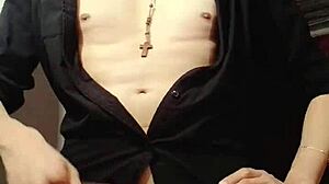 Hey, learn how to masturbate in a shirt for cum control