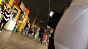 hidden camera captures amateur with big ass on the bus