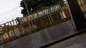 hidden camera captures amateur with big ass on the bus