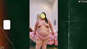 Mature Cougar Dances Topless