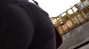 hidden camera captures amateur with big ass on the bus