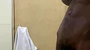 busting a nut in the bathroom