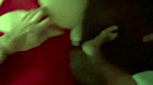 step sister in red lingerie loves breakfast with a big cock cumming in her mouth