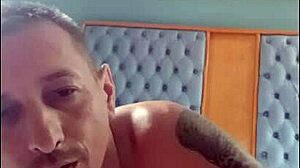 Intense bareback handjob leads to explosive cumshot on mature Brazilian guy.