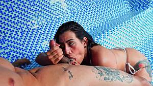 big ass colombian milf meets young guy in public sauna, featuring kylei ellish and dani clark