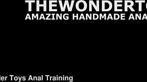 rousse black exclaims 'wow' as she tests handmade balldog size l with additional anal fisting!