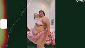 Mature Cougar Dances Topless