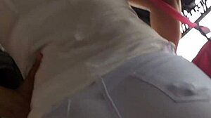 hidden camera captures amateur with big ass on the bus