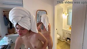 Two women put cream on naked bodies!