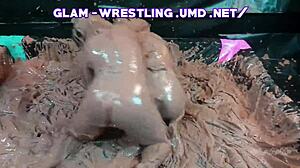 Glam Mud Wrestling Catfight!