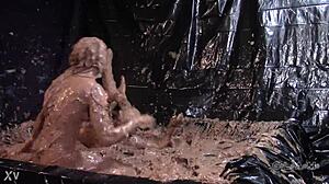 Glam Mud Wrestling Catfight!