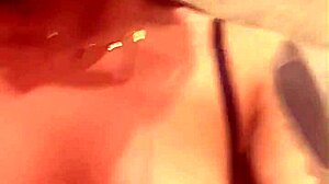 Tattooed brunette's tight pussy stuffed with dildos.