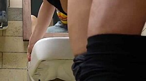 Leaky Pussy Gets Huge Restroom Creampie In Public!