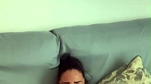 Tattooed brunette's tight pussy stuffed with dildos.