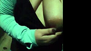 Chubby Asian Woman Flashing Her Big Natural Breasts While Walking In Public Outdoors