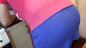 I secretly reached into my panties. While my stepsister prepared dinner in front of me