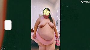 Mature Cougar Dances Topless