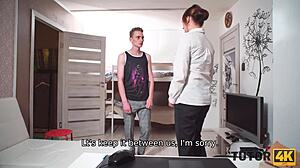 Lucky boy skips biology. Has awesome sex with hot teacher.