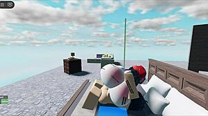 Whore hooks up with huge white boy in roblox collab
