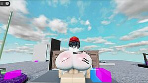 Whore hooks up with huge white boy in roblox collab