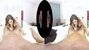 young tattoed german chubby with glasses rides in pov