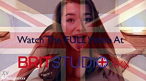 British Teen in Lingerie Teases with Sucking