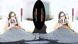 young tattoed german chubby with glasses rides in pov