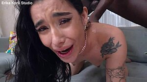 Skinny Slut Gets Pissed On And Tastes Big Black Cock