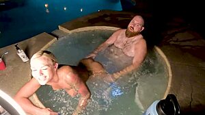Hot tub sex with blonde cheating wife deliah grace?
