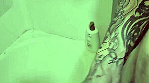 rubing my cock in and out of the shower