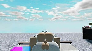 Whore hooks up with huge white boy in roblox collab