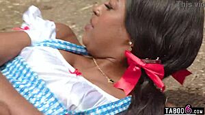 farm owner tag teamed in a threesome by two sexy shemales fucking hard