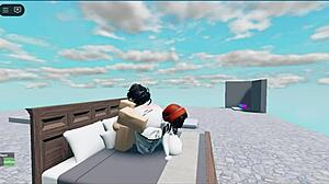 Whore hooks up with huge white boy in roblox collab