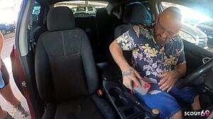 curvy girl seduces for private fuck in car hotel