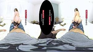 young tattoed german chubby with glasses rides in pov